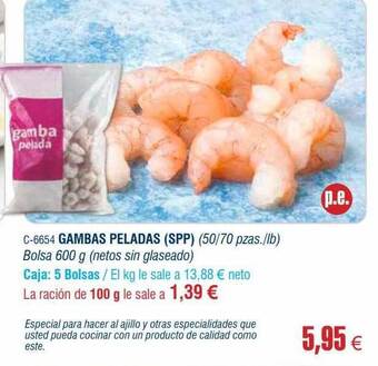 Abordo Gambas peladas spp oferta