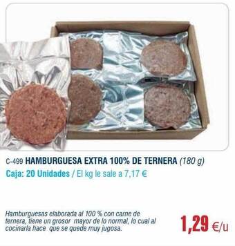 Abordo Hamburguesa extra 100% de ternera oferta