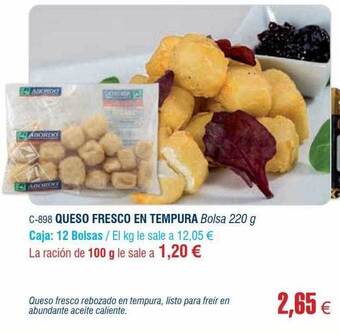 Abordo Queso fresco en tempura oferta