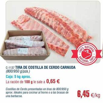 Abordo Tira de costilla de cerdo carnuda oferta