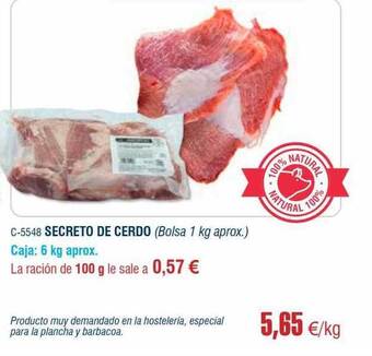 Abordo Secreto de cerdo oferta