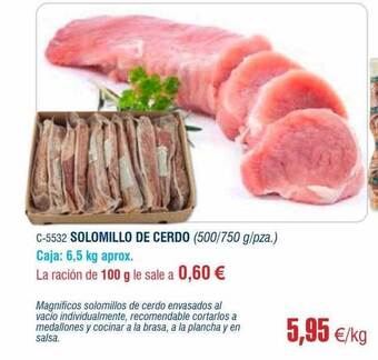 Abordo Solomillo de cerdo oferta