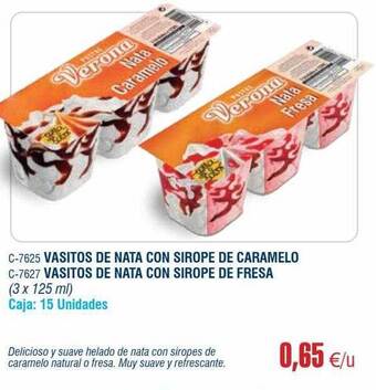 Abordo Vasitos de nata con sirope de caramelo vasitos de nata con sirope de fresa oferta