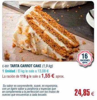Abordo Tarta carrot cake oferta