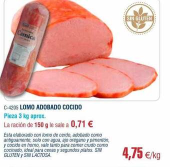 Abordo Lomo adobado cocido oferta