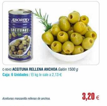 Abordo Aceituna rellena anchoa oferta