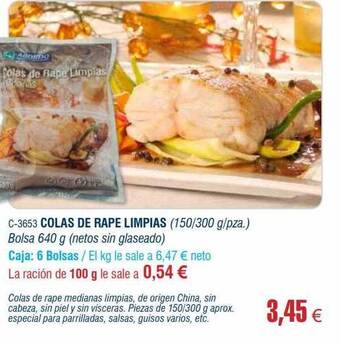Abordo Colas de rape limpias oferta