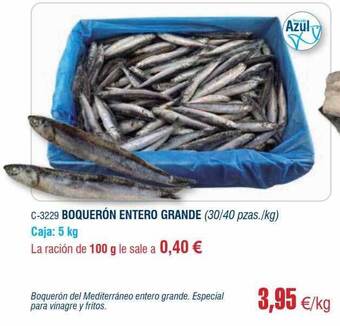 Abordo Boquerón entero grande oferta