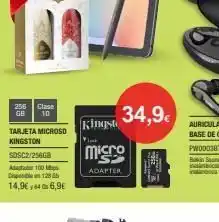 256 gb clase 10 tarjeta microsd kingston sdsc2/25608 adaptada 100 m dispon128 gb 14,9€ 646,9€ 34,9€ kingst micro ada