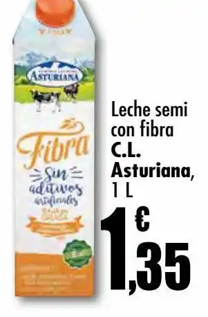 Unide Supermercados Leche semi con fibra c.l asturiana oferta