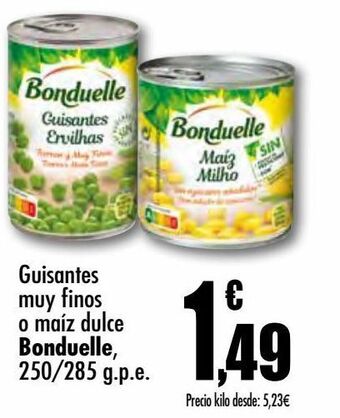 Unide Supermercados Guisantes muy finos o maíz dulce bonduelle oferta