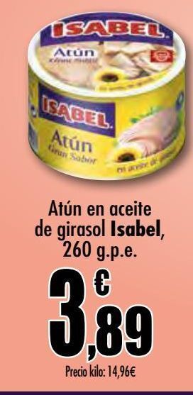 Unide Supermercados Atún en aceite de girasol isabel oferta