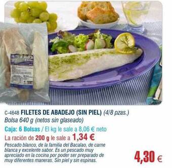 Abordo Filetes de abadejo sin piel oferta