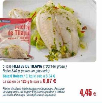 Abordo Filetes de tilapia oferta