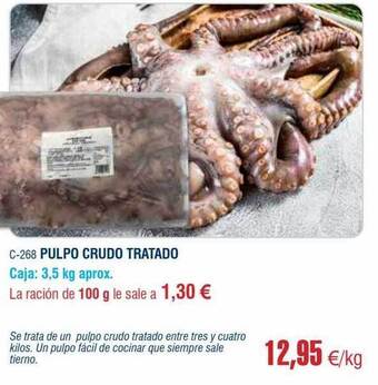 Abordo Pulpo crudo tratado oferta