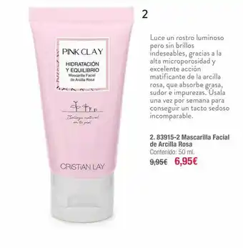 Cristian Lay Mascarilla facial de arcilla rosa oferta