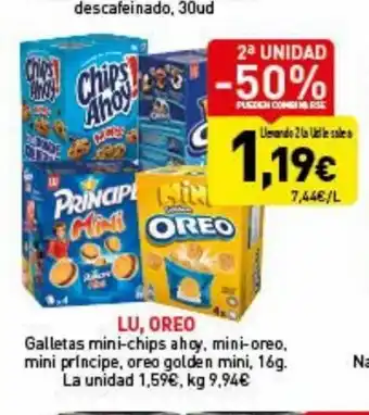 Hiperber Lu Oreo Galletas Mini-Chips Ahoy Mini-Oreo Mini Principe Oreo Golden Mini 16g oferta