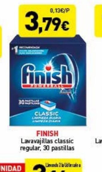 Hiperber Finish Lavavajillas Classic Regular 30 Pastillas oferta
