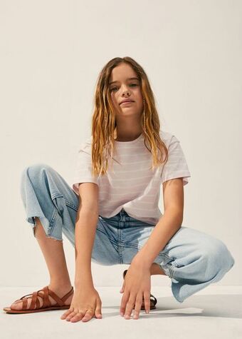 Mango Kids Camiseta algodón rayas oferta