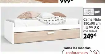 Conforama Lupy 8k Cama Nido 190x190cm oferta