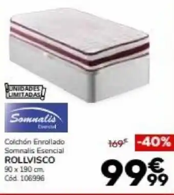 Conforama Rollvisco Colchón Enrollado Somnalis Esencial oferta