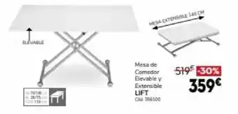 Conforama Lift Mesa de Comedor Elevable y Extensible oferta