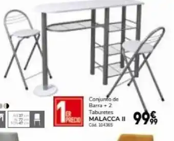 Conforama Malacca II Conjunto de Barra +2 Taburetes oferta