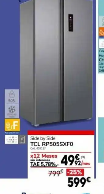 Conforama TCL RP505SXF0 Side by Side oferta