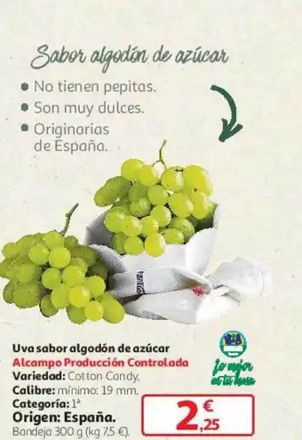 Alcampo Uva sabor algodón de azúcar oferta