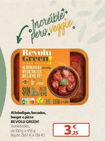 Alcampo Albóndigas bocados burger o pizza revolu green! oferta