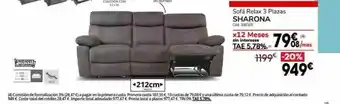 Conforama Sofá relax 3 plazas sharona oferta