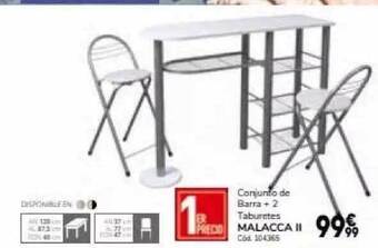 Conforama Conjunto de barra + 2 taburetes malacca ii oferta