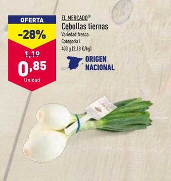 ALDI El mercado cebollas tiernas oferta