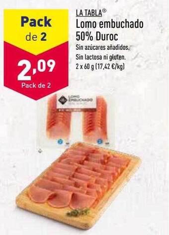 ALDI La tabla lomo embuchado 50% duroc oferta
