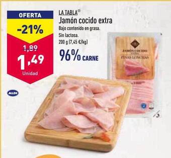 ALDI La tabla jamón cocido extra oferta