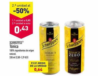 ALDI Schweppes tónica oferta