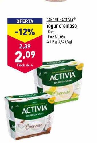 ALDI Danone - activia yogur cremoso oferta