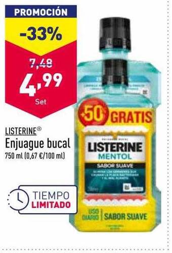 ALDI Listerine enjuague bucal oferta