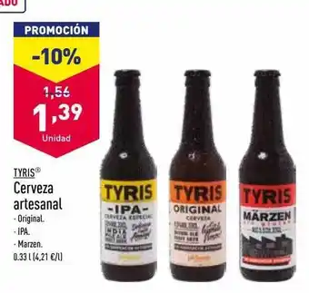 ALDI Tyris cerveza artesanal oferta