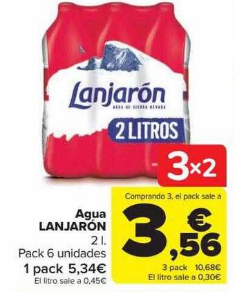 Carrefour Agua lanjarón oferta