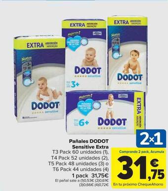 Carrefour Pañales dodot sensitive extra oferta