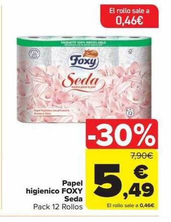 Carrefour Papel higienico foxy seda oferta
