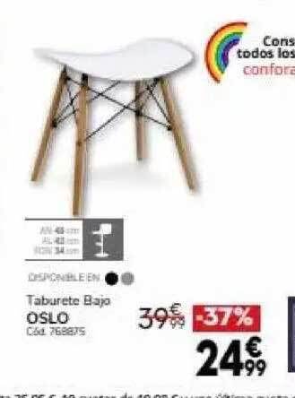 Conforama Taburete bajo oslo oferta
