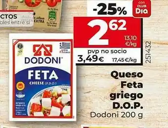 Dia Supermercados Queso feta griego d.o.p. oferta