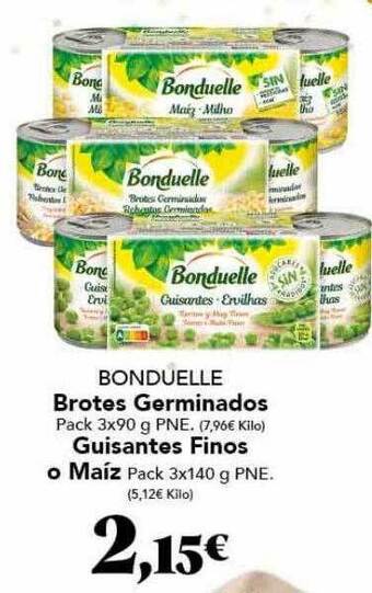 Gadis Bonduelle brotes germinados guisantes finos o maíz oferta