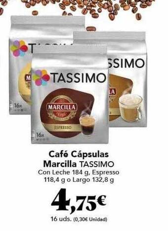 Gadis Café cápsulas marcilla tassimo oferta