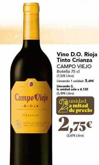 Gadis Vino d.o. rioja tinto crianza campo viejo oferta