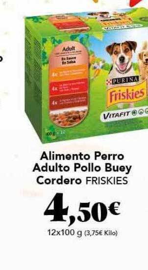 Gadis Alimento perro adulto pollo buey cordero friskies oferta