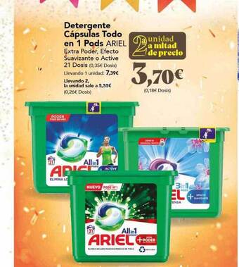Gadis Detergente cápsulas todo en 1 pods ariel oferta