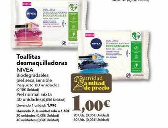 Gadis Toallitas desmaquilladoras nivea oferta